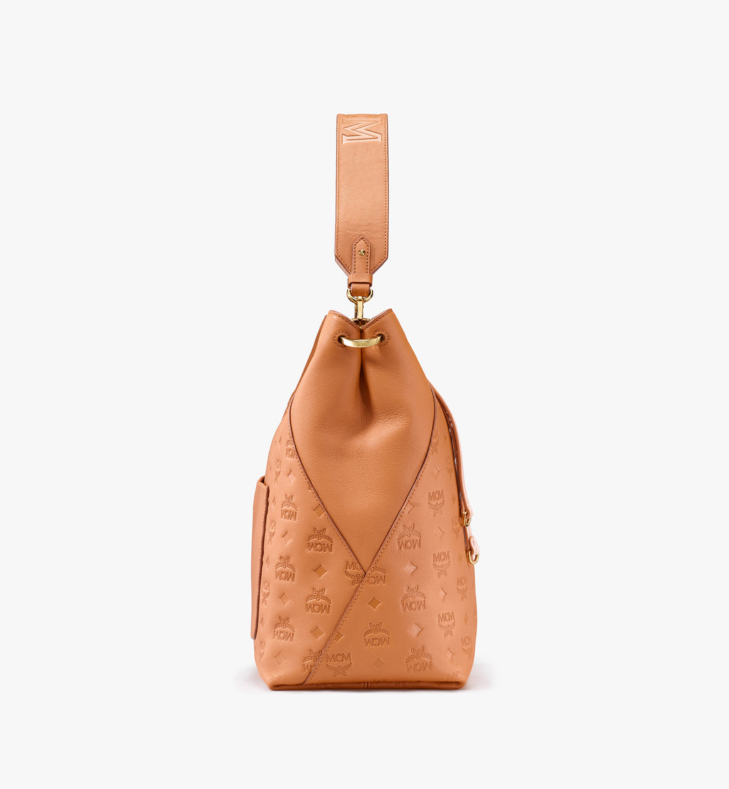 Shop MCM Large Klara Monogram Leather Hobo Bag