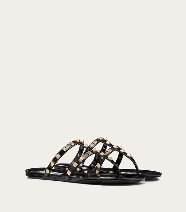 Valentino Garavani hotsell Rockstud PVC Flats Thong Sandals Size 38