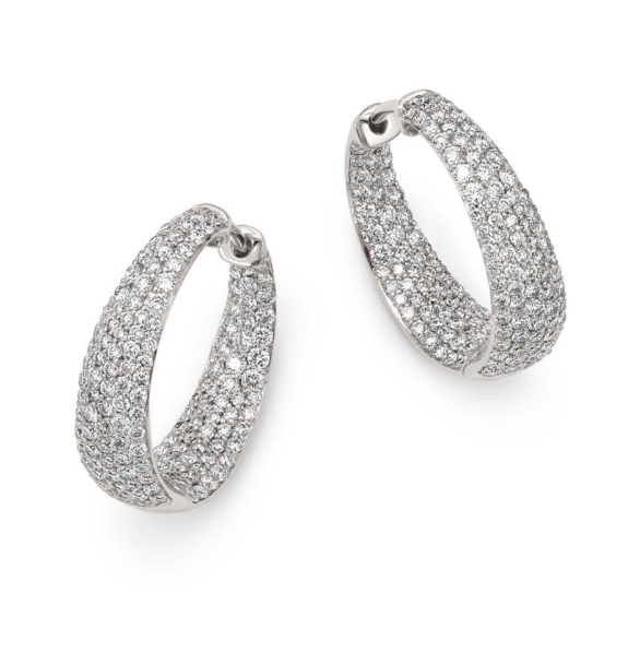 Roberto Coin White Earrings W/Diamonds And Ruby