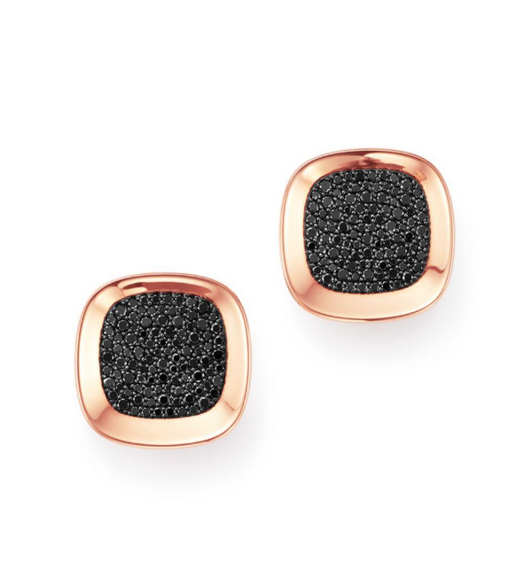 Roberto Coin Rb Earrings With Black Diamonds, Ruby