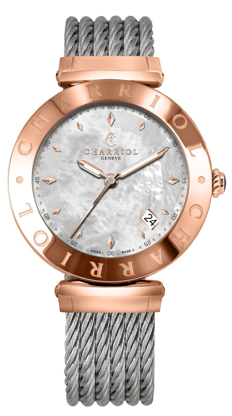 Charriol Alexandre C White Mother of Pearl Watch