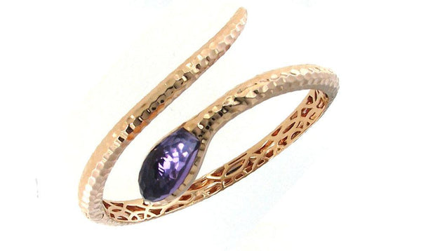 Roberto Coin Rose Bangle With Amethyst And Ruby