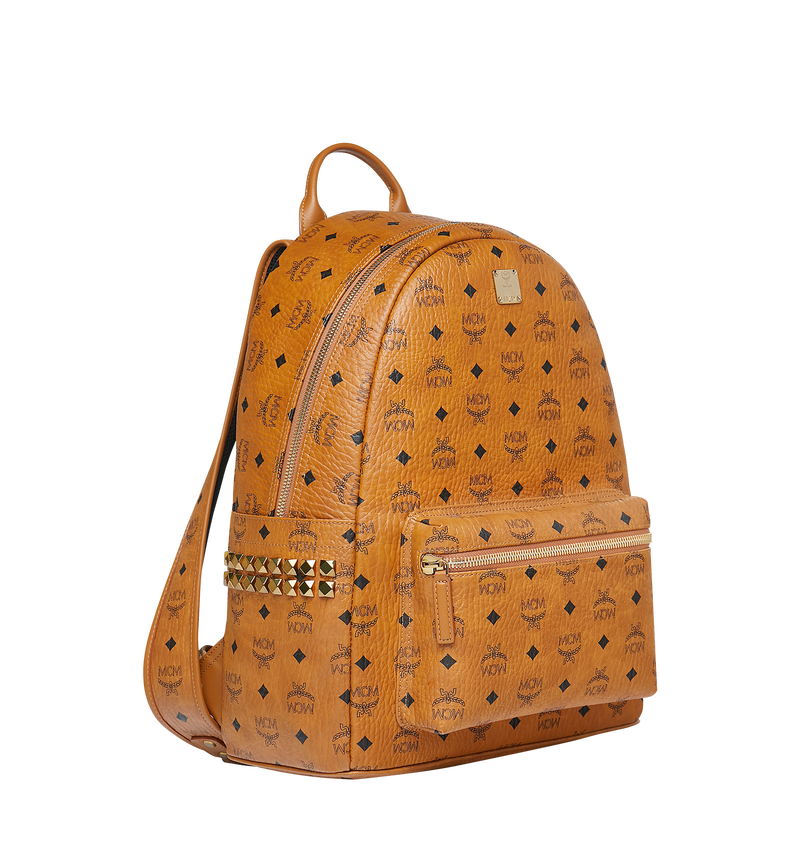 Mini Stark Side Studs Backpack in Visetos Cognac
