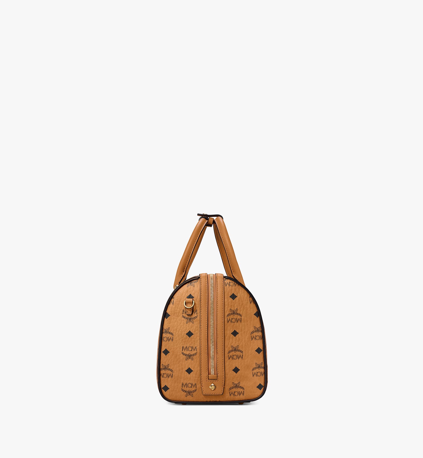 MCM Essential Boston Bag in Visetos Original – Justmycloset.com