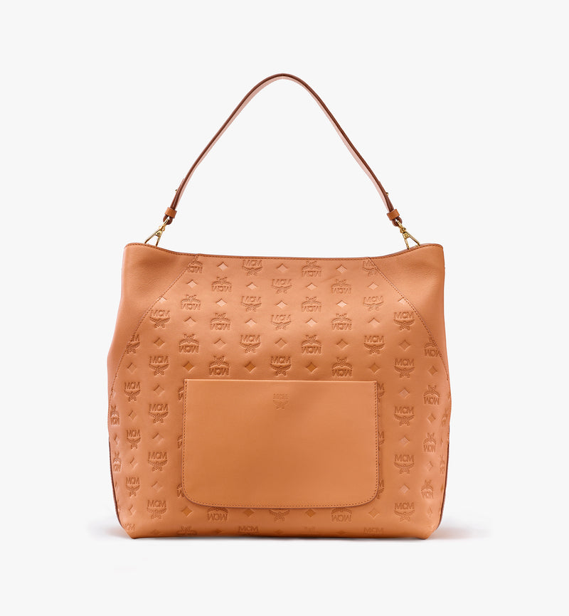 Small Aren Monogram Leather Hobo Bag