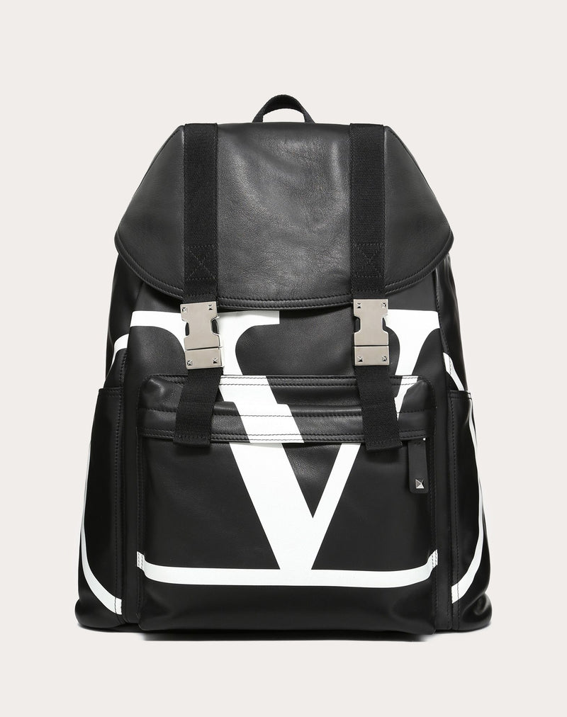 VALENTINO BACKPACK LARGE IN NAPPA LEATHER BAGS BLACK MEN –