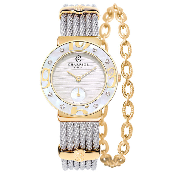Charriol St-Tropez White Mother of Pearl Waves Watch