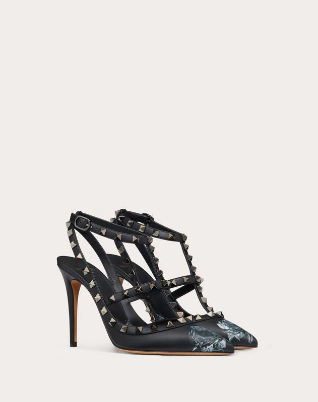 VALENTINO UNDERCOVER ROCKSTUD ANKLE STRAO PUMP 100 MM