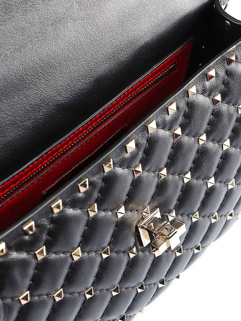 Valentino Metallic Silver Leather Rockstud Spike Mini Backpack