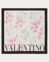 VALENTINO GARAVANI SILK FOULARD WITH FLOWER PRINT