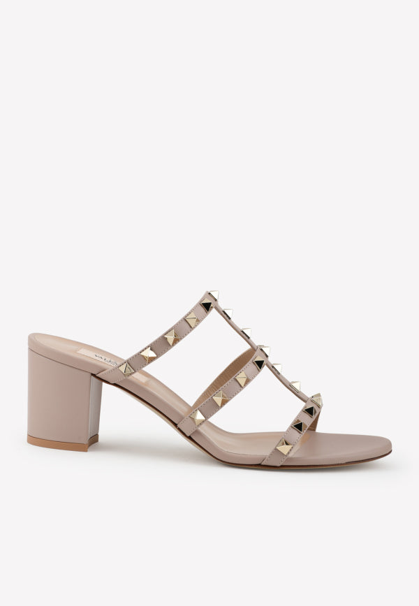 VALENTINO ROCKSTUD NAPPA LEATHER CAGED SANDALS 60 MM