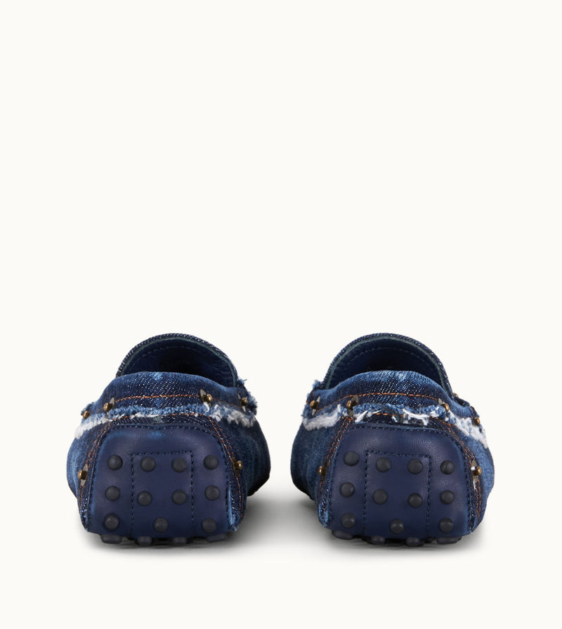 Tod's Gommino Driving Shoes In Denim