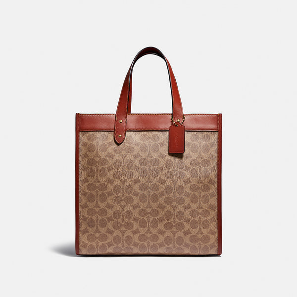 COACH FIELD TOTE IN SIGNATURE CANVAS WITH HORSE AND CARRIAGE PRINT