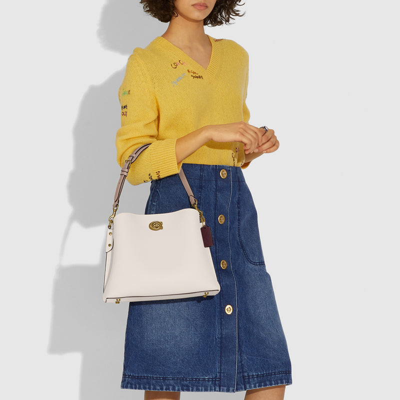 COACH COLORBLOCK LEATHER WILLOW SHOULDER BAG