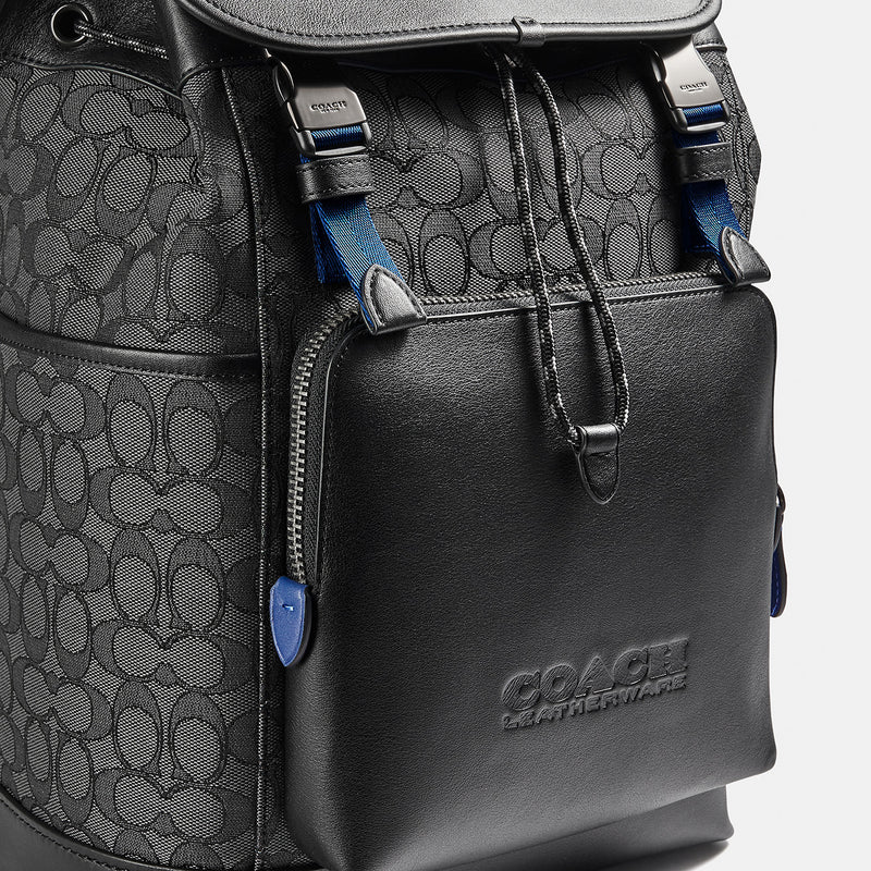 COACH League Signature Jacquard & Leather Backpack