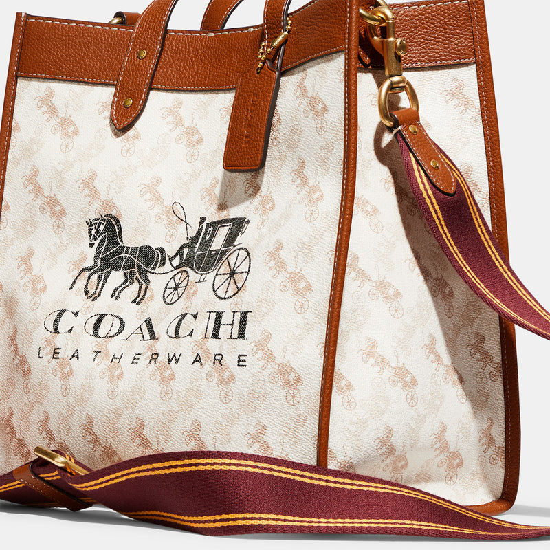 COACH HORSE AND CARRIAGE WITH CARRIAGE BADGE COATED CANVAS FIELD TOTE